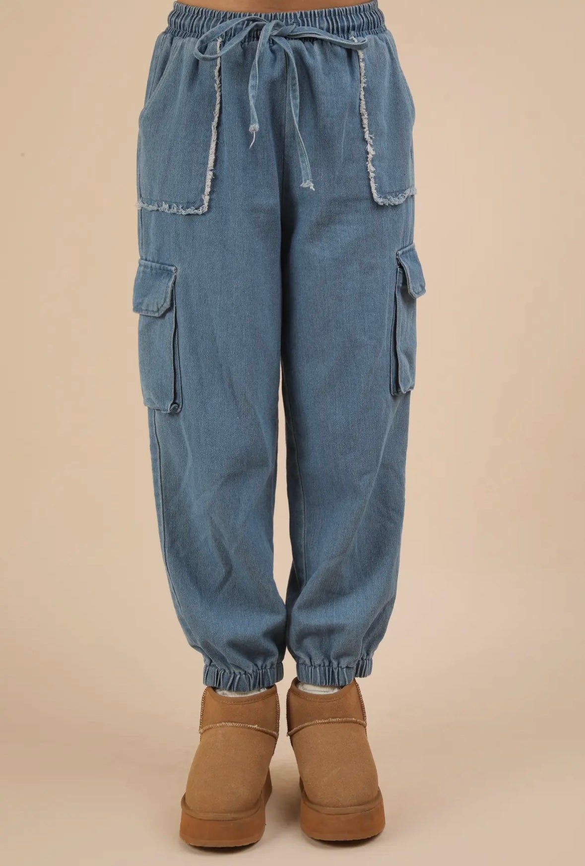 Della denim joggers