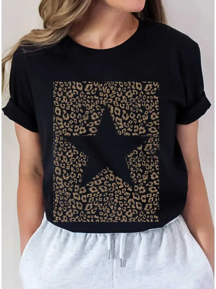 Star Leopard Graphic Tee